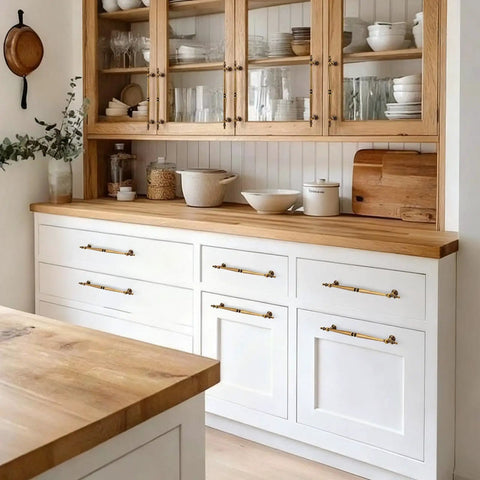 Antique Brass Cabinet Pulls 7.56 Inch Center-To-Center, 6.02 Inch Long Vintage Drawer Handles on white kitchen cabinets