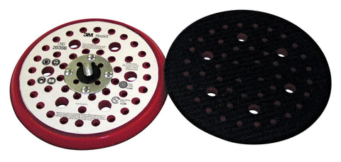 Hookit Clean Sanding Low Profile Disc Pad Pro Grade 5 Inch Diameter 3/8 Inch Thick Red Foam 5 16 24 External Thread 44 Hole Pattern For Random Orbital Sanders Industrial Use