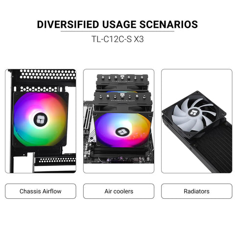 Three Pack 120mm ARGB CPU Case Fan With PWM 4 Pin Silent S FDB Bearing Up To 1550 RPM in usage scenarios