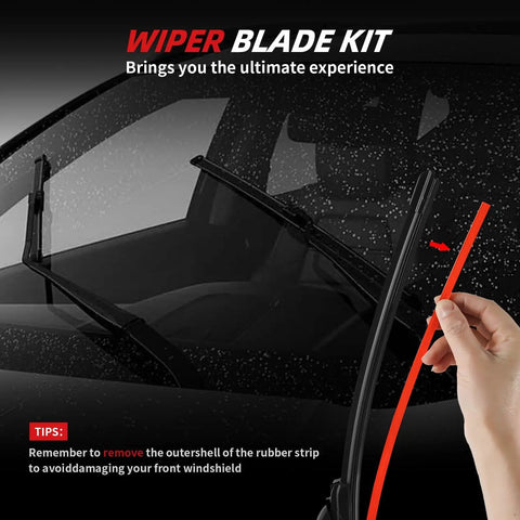 Heavy Duty Windshield Wiper Blades For 2007 To 2013 Chevy Silverado Tahoe Suburban GMC Sierra Yukon Cadillac Escalade image showing installation tips.