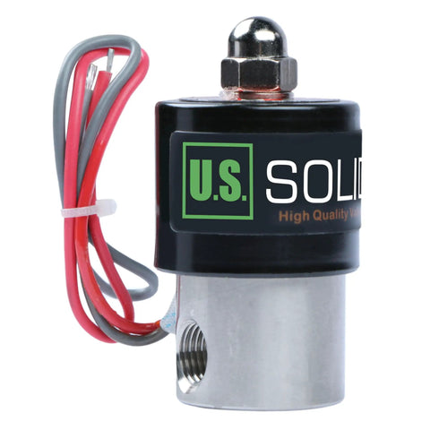 One Quarter Inch Stainless Steel Electric Solenoid Valve 24VAC Normally Closed Viton Seals For Water Air And Fuel.