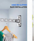 Heavy Duty Drywall Anchors With Steel Bolt Kit For TV Mounting used on clothes rack installation with chrome bracket and hangers.