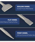 Beefy SDS Max Chisel Set With Shanks 3 Piece Rotary Hammer Bit Kit With Flat Point Scaling And Point Chisels 12 Inch Demolition Tools