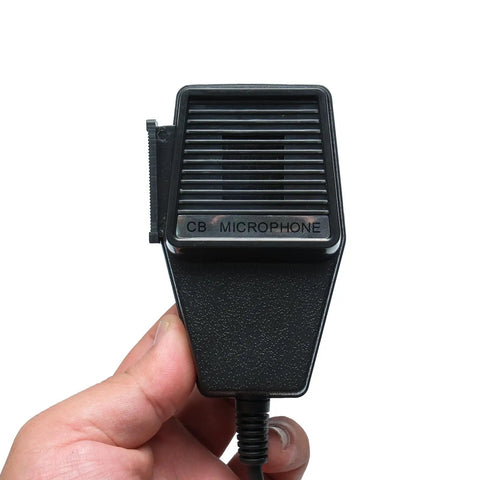 Hand holding 6 Pin CB Radio Microphone For Truck Plug And Talk Mic With Noise Canceling Core Crystal Clear Voice No Wiring Diagram