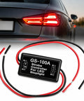 LED Brake Light Flasher Module For 12V-24V Vehicles Red Tail Light Strobe With Smart Brake Pattern Quick 4x Blink Slow 4x Blink Then Steady, GS-100A unit with wires