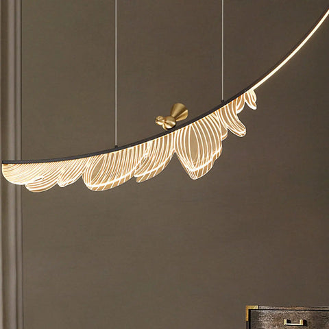 Sleek Modern Linear Pendant Light That Hits Different On Your Kitchen Island Or Dining Table, 100cm wide, LED compatible.