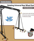 Portable Mobile Gantry Crane 1 Ton Capacity Adjustable Height 7.9 To 11.8 Feet Beefy Steel Frame Shop Crane For Factories Warehouses Auto Repair And Maintenance Pro Grade Lifting Equipment with swivel casters and 360° mobility