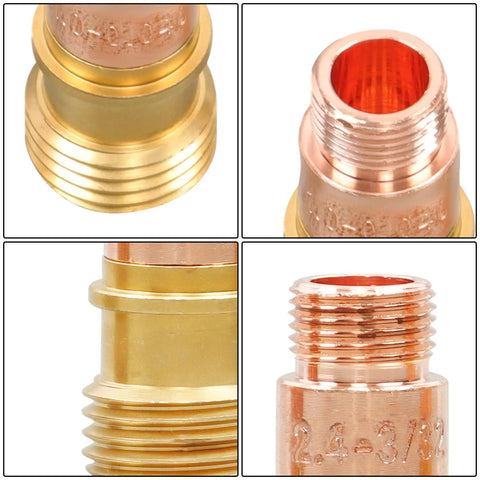 Copper collets detail from 90 Piece TIG Welding Torch Kit With Gas Lens And 12 Alumina Cups And Glass Cups For WP 17 18 26 Stubby Back Cap