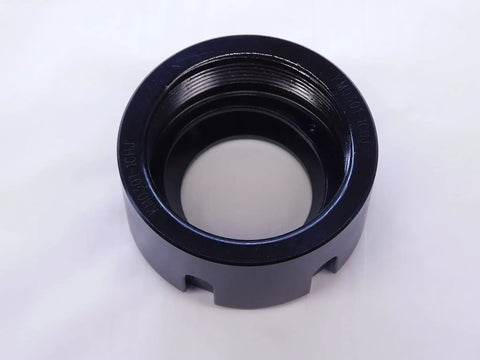 Dead Set Tough ER32 Collet Nut And Locknut Assembly for heavy duty clamping tool holders, showing detailed threading.