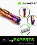 1/4 Inch Shank Carbide Ball Nose CNC Router Bit Upcut Coated End Mill For Wood Aluminum Engraving, detailed view.