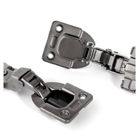 Invisible Hydraulic Damper Soft Close Metal Hinges for Furniture and Wood Doors, Half Overlay, 2 Pack, detail view