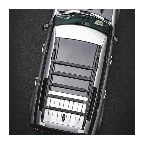 Heavy Duty Aero Roof Rack Built For Land Rover Defender 110, black molded design for solid hauling and reduced wind drag.