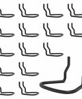 16 Pack Pegboard Pliers Holder Set In Black Stainless Steel For Garage Organization, Ring Style Hooks For Pliers, Wrenches, And Scissors, Universal Fit For One Eighth, Three Sixteenths, And One Quarter Inch Pegboards.