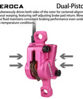 Pink dual-piston caliper from Mountain Bike Hydraulic Disc Brake Set With Front 800mm And Rear 1400mm Hoses
