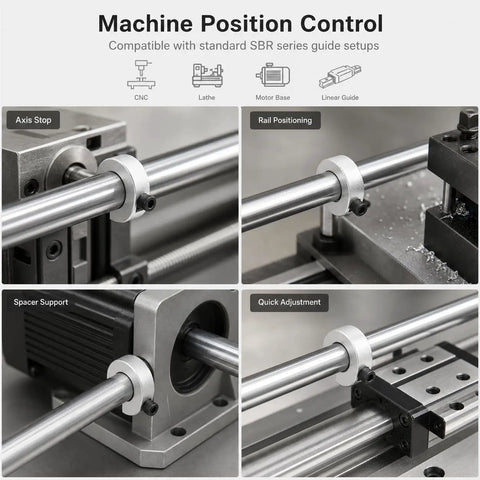 Solid Shaft Collar 20Mm Bore 40Mm OD Fits Sbr Series Rails As A Hella Secure Locking Stopper For Cnc Machines Made From Anodized Aluminum Alloy With M5 Screw Setup Ensuring Rock Solid Stability To Hit Marks Every Time With Zero Wobble Guarantee.