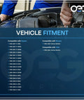 Mechanic checking engine with vehicle fitment list for forklift starter Hyster Yale Mitsubishi trucks