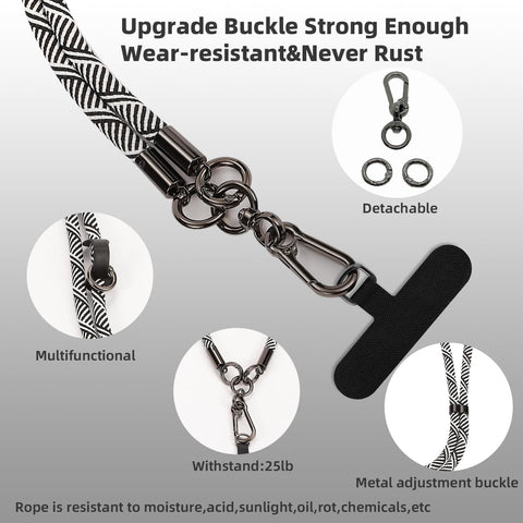 Phone Lanyard 2 Pack Universal Wrist Strap For Phone Case Camera Keys And More Adjustable Hands Free Lanyard Rope Crossbody