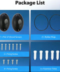 Package contents of Infrared Photocell Beam Sensor for Automatic Swing Gates and Garage Doors, including sensors, screws, and tubes