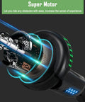 Close-up of the electric motor with LED lights in a Go Kart Style Scooter Seat Attachment With Colorful LED Lights And Bluetooth Adjustable Length From 28 To 34 Inches Converts Self Balancing Scooters For Kids Teens And Adults Into A Fun Stable Ride.