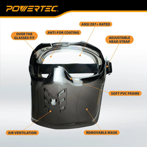 Premium KickAss Anti Fog Safety Goggles With Flip Up Detachable Face Shield And Ansi Z87 Impact Rating For Grinding Cutting And Full Face Workshop Defense