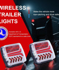 RoadAlchemist wireless trailer lights: two red LED tail/brake lights with magnetic mounts; IP67 waterproof.