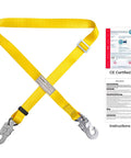 Hunting Safety Belt With Adjustable Lanyard For Tree Climbing And Deer Stand Setup, yellow belt with steel clips and CE certification