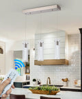Pendant Lights For Kitchen Island With Remote Control, Dimmable And Color Temperature Adjustable, Brushed Nickel Finish