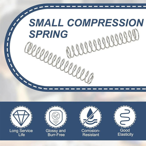 Premium 10 Pcs 304 Stainless Steel Compression Springs Kit with Tough Durable Extension Coils For Home Repairs And Workshop DIY Jobs Featuring Rust Resistant Memory Metal Assorted Sizes For Versatile Mechanical Work. small compression springs