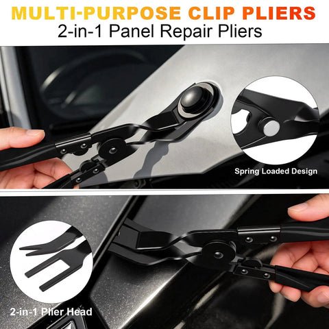 10 Piece Auto Trim Removal Tool Kit With Plastic Pry Tools And Clip Pliers for car panel repair with spring design