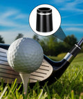 12Pcs Golf Ferrules Set For Irons 0.355 Inch Tip, Silver Ring Ferrule on club shaft with golf ball on tee