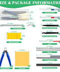 Must Have 17 Piece Hobby Model Tool Kit With Flush Pliers Mini File Craft Knife With Replacement Blades Tweezers Sanding Strips