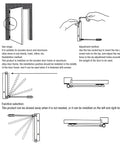 Diagram illustrating Automatic Door Closer Stainless Steel Spring Buffer Soft Silent Close For Home And Hotel Adjustable Force 180x165mm Durable Easy Install