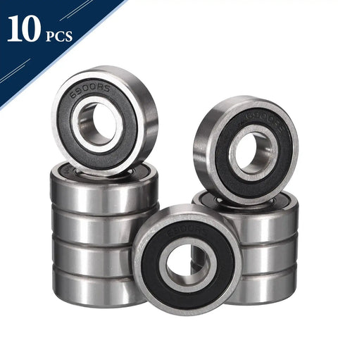 10 pcs 6900 2RS Deep Groove Ball Bearings Set, 10mm Bore, 22mm OD, 6mm Wide, Chrome Steel GCr15, sealed