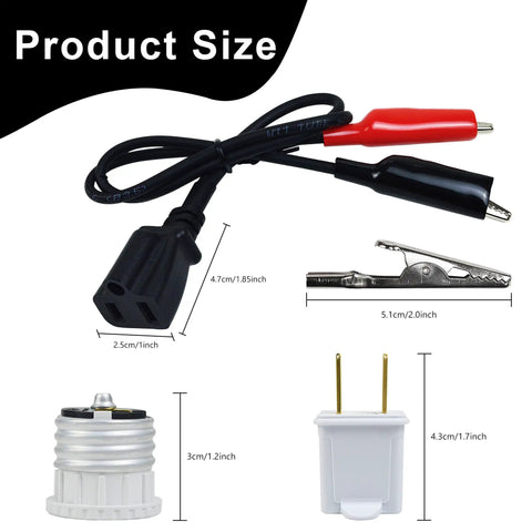 Circuit Breaker Finder Accessory Kit With Leads And Adapters For Klein Tools ET300 And ET310 Includes Light Socket Adapter