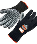 ProFlex 9000 Anti-Vibration Work Glove With Chloroprene Palm Pad, ultra light breathable cotton nylon knit, large black.