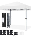 10x10 Pop Up Canopy No Fuss Easy Setup Tent For Backyard Parties And Outdoor Events With One Push To Lock Frame Portable
