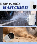 60Pcs 33mm Lug Nut Covers Chrome for Semi Trucks, showing weather resistance in wet and dusty conditions.