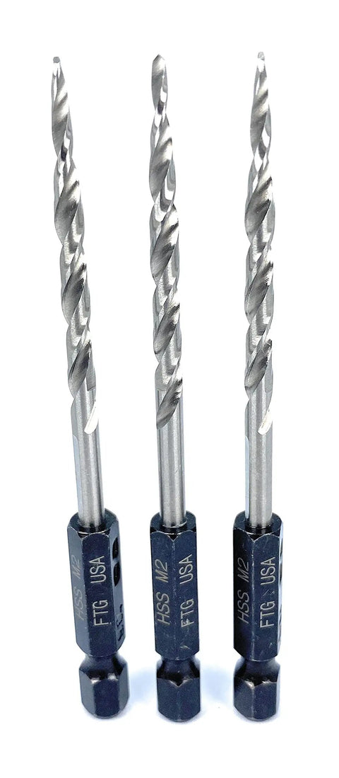 Three Piece Replacement Tapered Countersink Drill Bit Set For Wood Size Six With All Bits The Same Size Replacement Only Countersink Bits For Woodworking Projects Hex Shank Compatible Durable DIY Grade