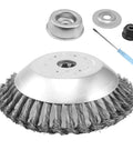 8 Inch Unbreakable Wired Trimmer Blade For Weed Eater And Weed Whacker Steel Wire Cutter Head With Rotary Brush Adapter Kit