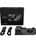 Six-Channel DSP Powered USB Audio Interface With Auto Setup, Pro-Grade Preamps, device cables and packaging