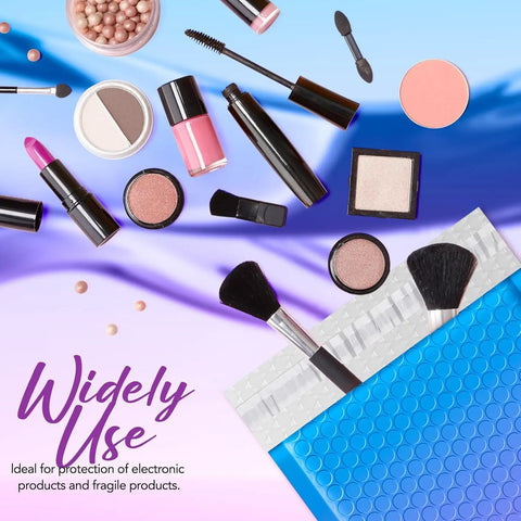 Must Have Cute Design Bubble Mailers 6x10 Inch 100 Pack Opaque Padded Envelopes Self Seal Pattern Shipping Envelopes displayed with makeup items.
