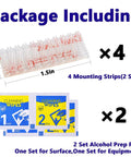 Rock Solid Transponder Mounting Strips For Windshield Toll Tags Heavy Duty Dual Lock Tape kit with four mounting strips and two prep wipes.