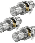 Keyless Digital Door Lock Set For Home And Locker Satin Nickel Finish 3 Pack With Master Code And Nine User Codes 15 Digit