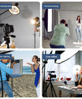 Heavy Duty 15.7ft Air Cushioned Light Stand Tripod in use for studio and outdoor video photography with aluminum alloy tubing setup.