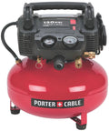 6 Gallon Pancake Air Compressor 150 Psi Portable Pump with steel tank and gauges for reliable air supply at job sites.