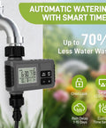 66Ft Drip Irrigation Kit With Timer No Fuss Hands Free Automatic Garden Watering System with smart timer display
