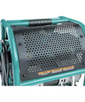 Built Tough One Point Five Horsepower Three Gallon Oil Free Electric Air Compressor Featuring Sixty Decibel Quiet Operation and durable roll cage top view.