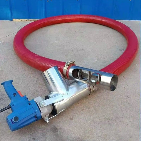 Portable Grain Suction Pump With Low Noise Design For Cement Grain Fertilizer And Gravel, red hose and auger shown