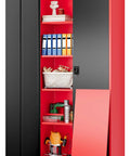 Heavy Duty Metal Storage Cabinet With Locking Doors 72 Inch Tall Wide And Deep Garage Organizer With Adjustable Shelves, open view