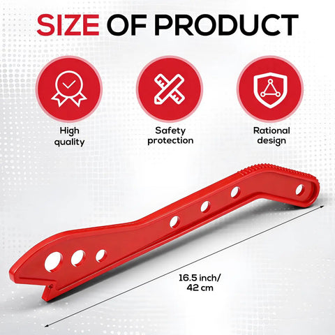 16.5 inch red Table Saw Push Stick For Woodworking with ergonomic handle, hand protection safety accessory, home woodshop use